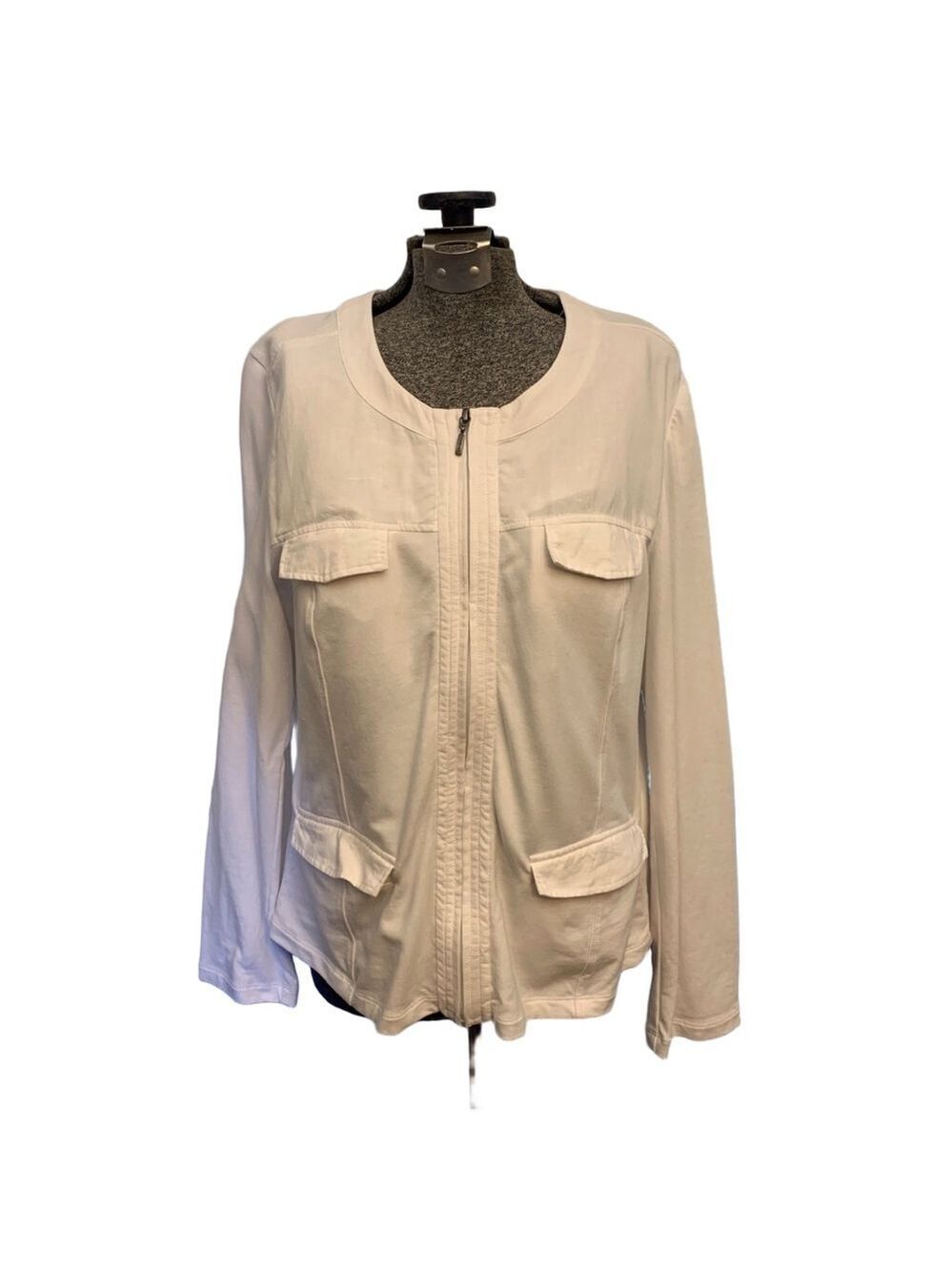 Women's Olsen White Full Zip Blazer Jacket Size 12